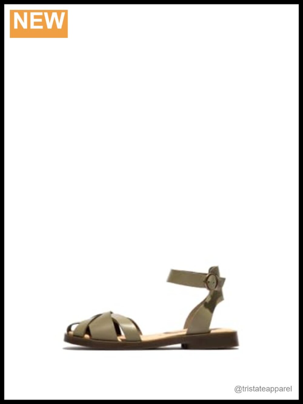 Leather Slip-On Sandals with Ankle Strap and Block Heel